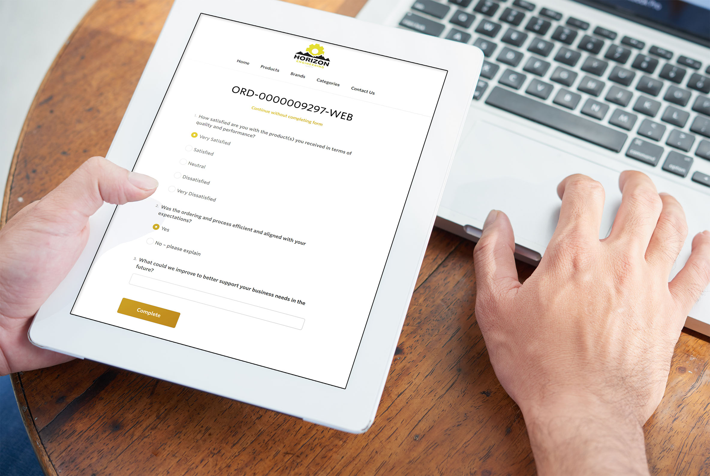 post-checkout questionnaire form